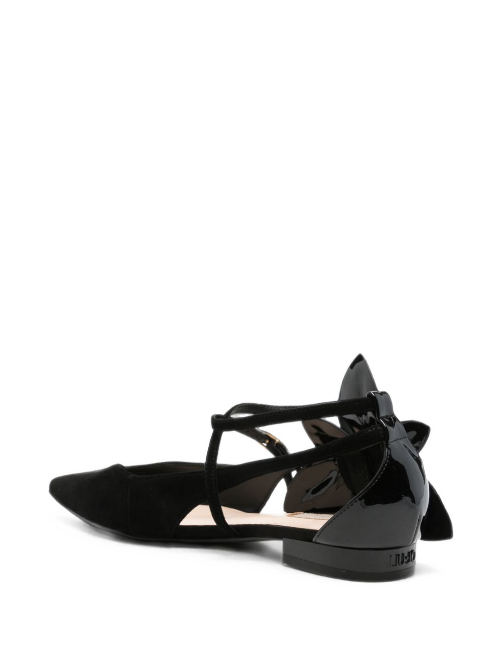 LIUJO Ballerine nere con dettagli cut-out e maxi fiore