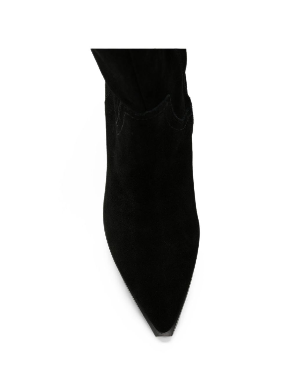 LIUJO Stivali alti Chrissy neri in suede con tacco basso