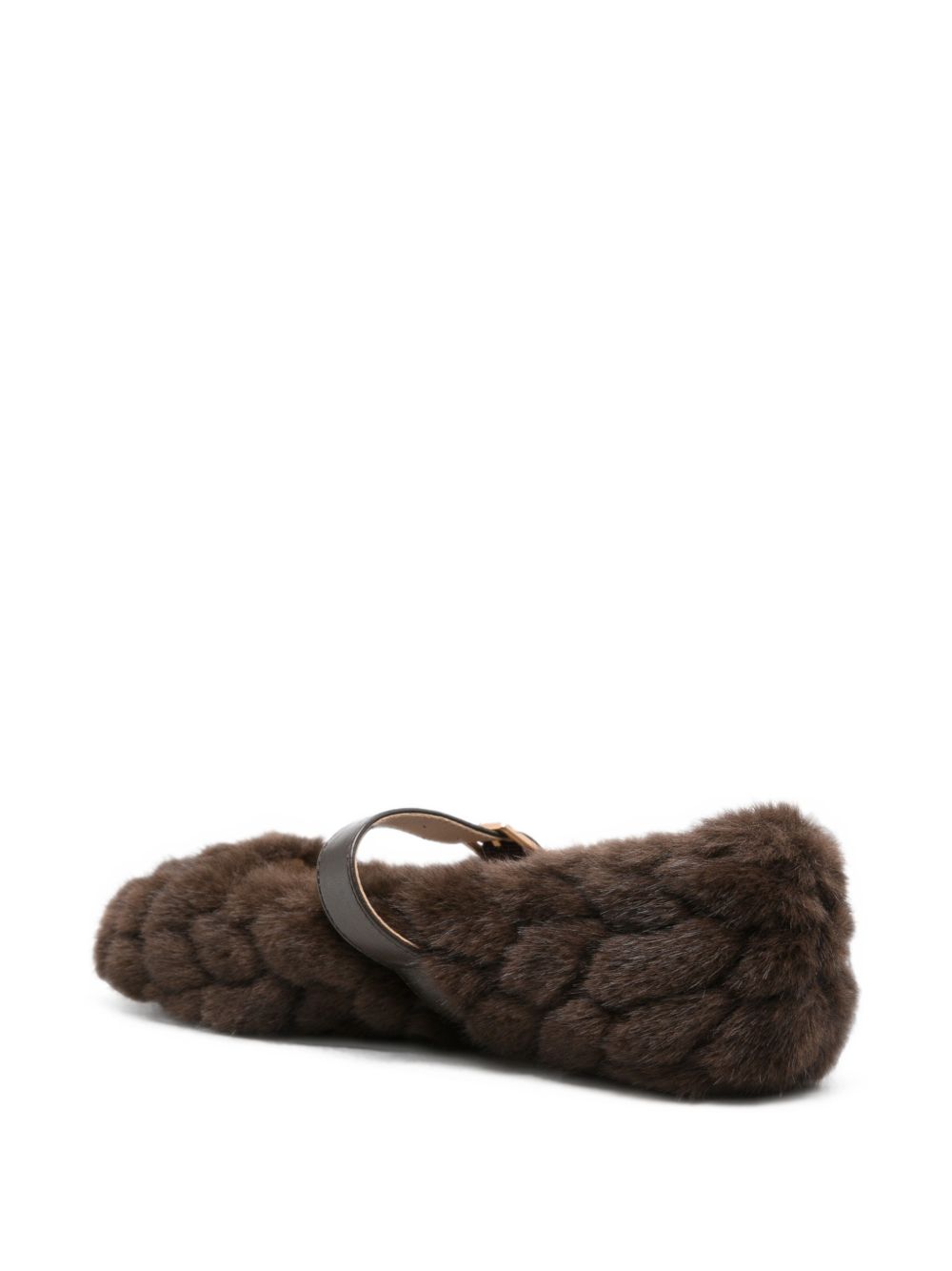 LIUJO Ballerine Brigitte 11 in fur color Moka