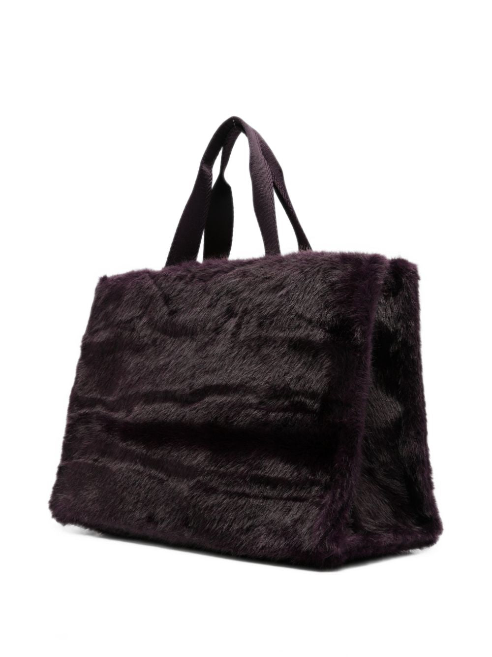 LIUJO Borsa tote a mano in ecopelliccia viola scuro
