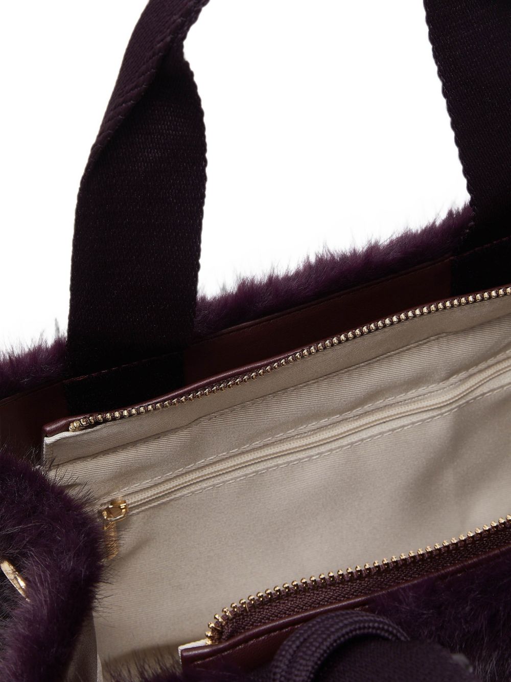 LIUJO Borsa tote a mano in ecopelliccia viola