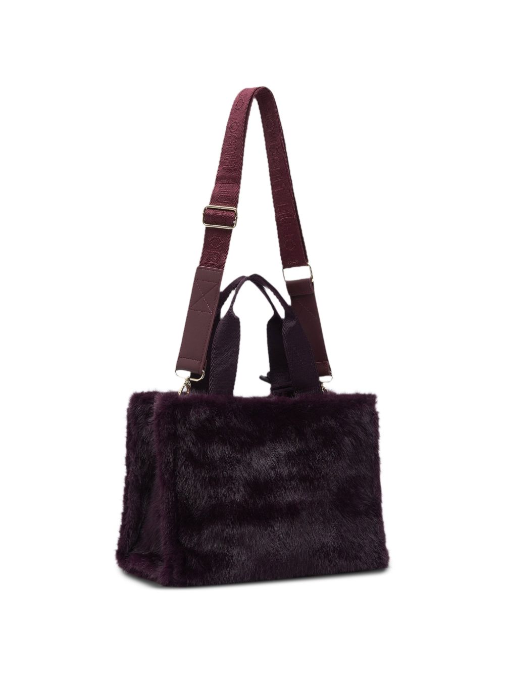 LIUJO Borsa tote a mano in ecopelliccia viola