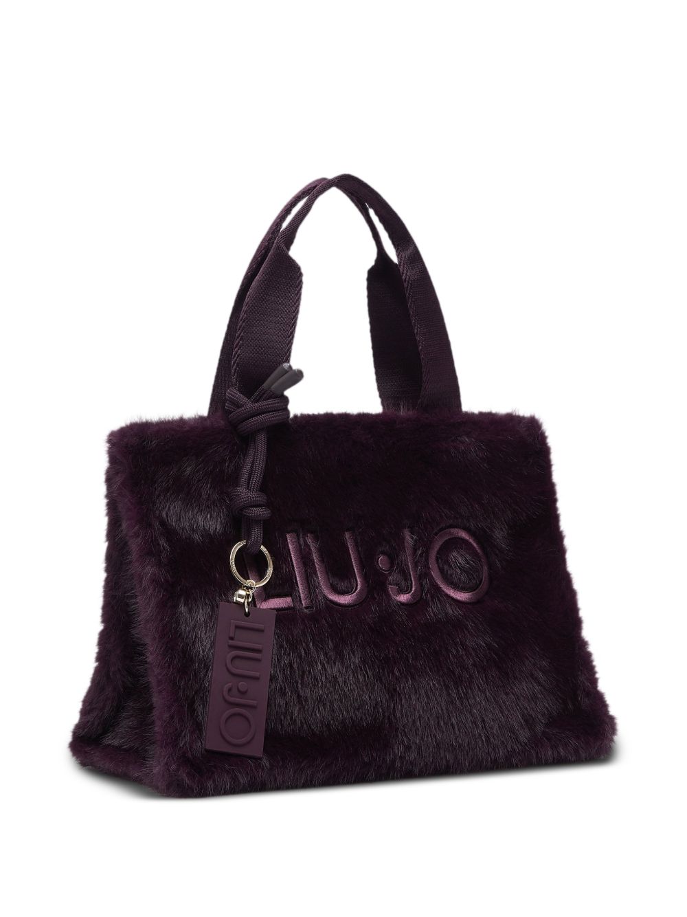 LIUJO Borsa tote a mano in ecopelliccia viola