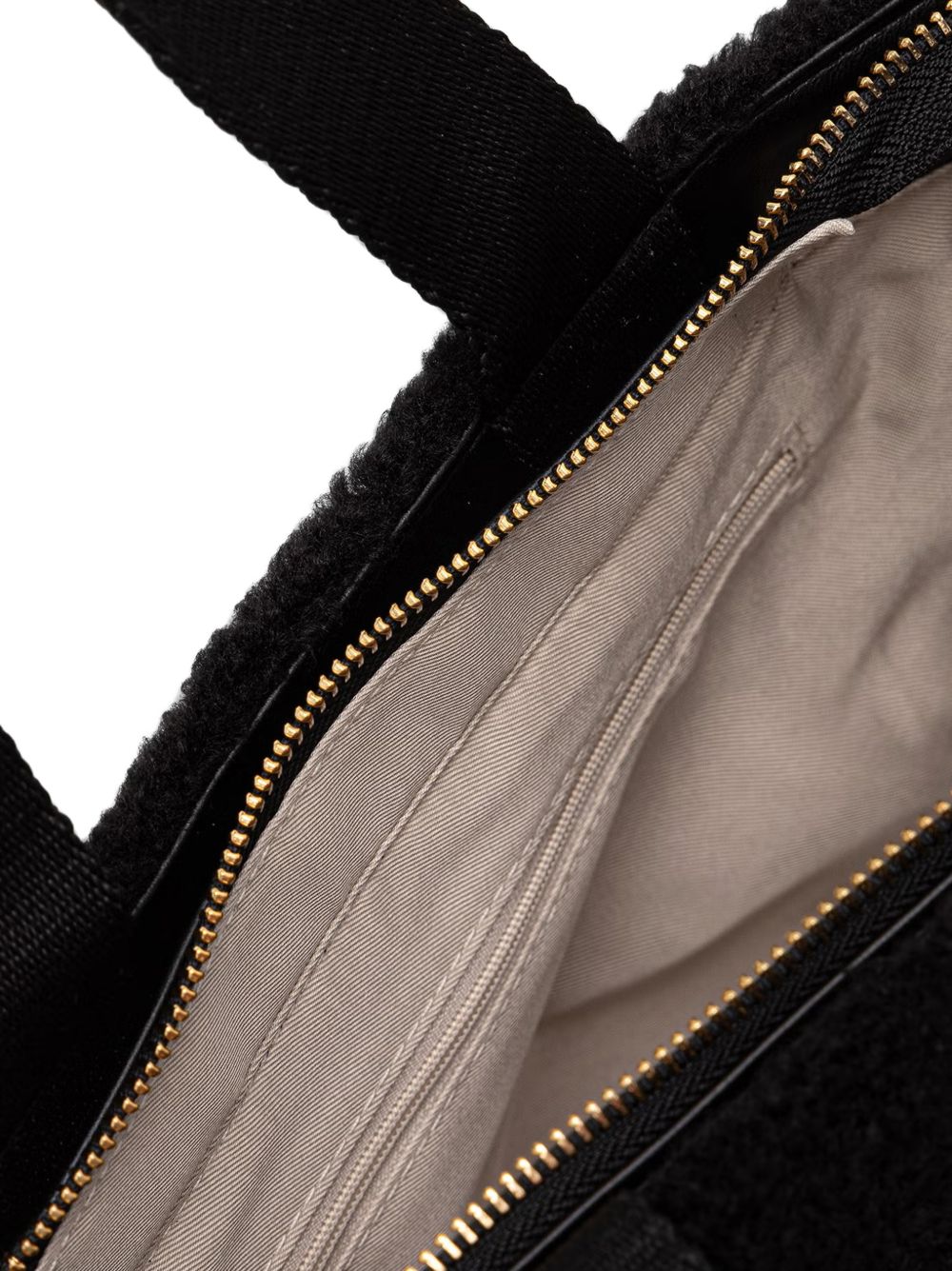 LIUJO Borsa tote a mano nera con texture fur