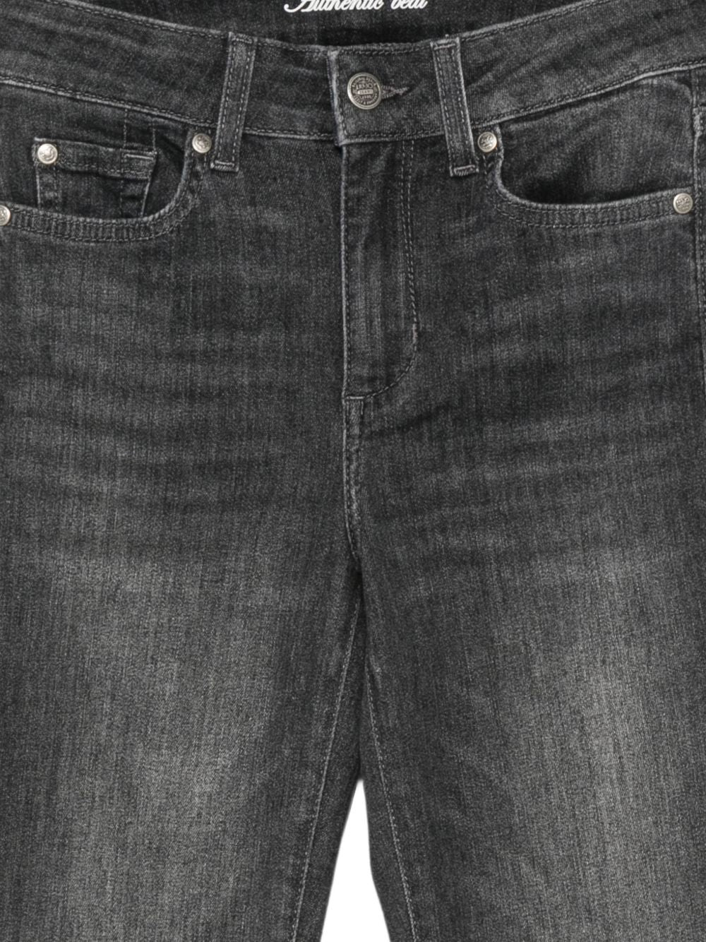 LIUJO Jeans neri a vita alta con gamba svasata
