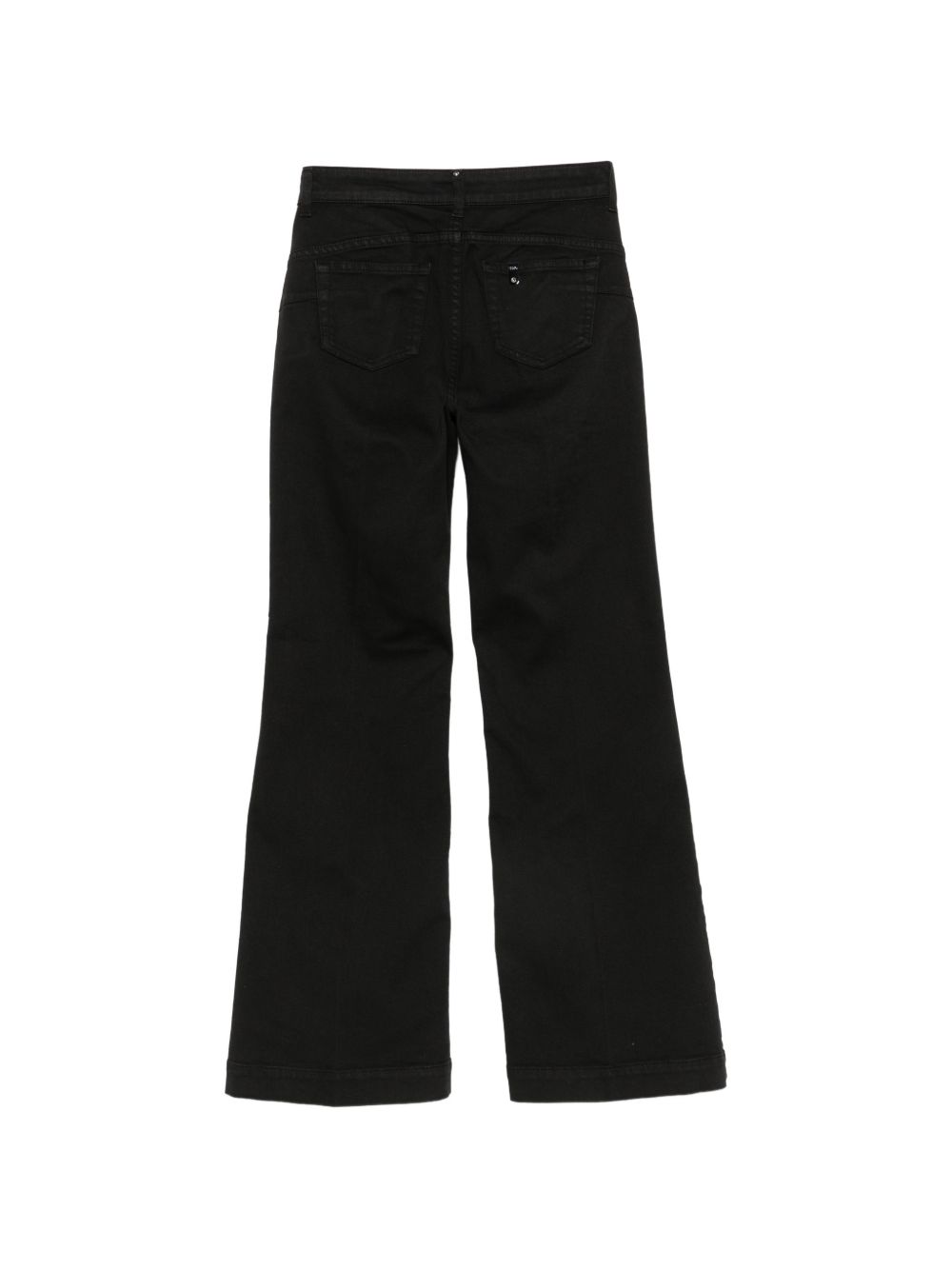 LIUJO Jeans neri wide leg svasati a vita alta