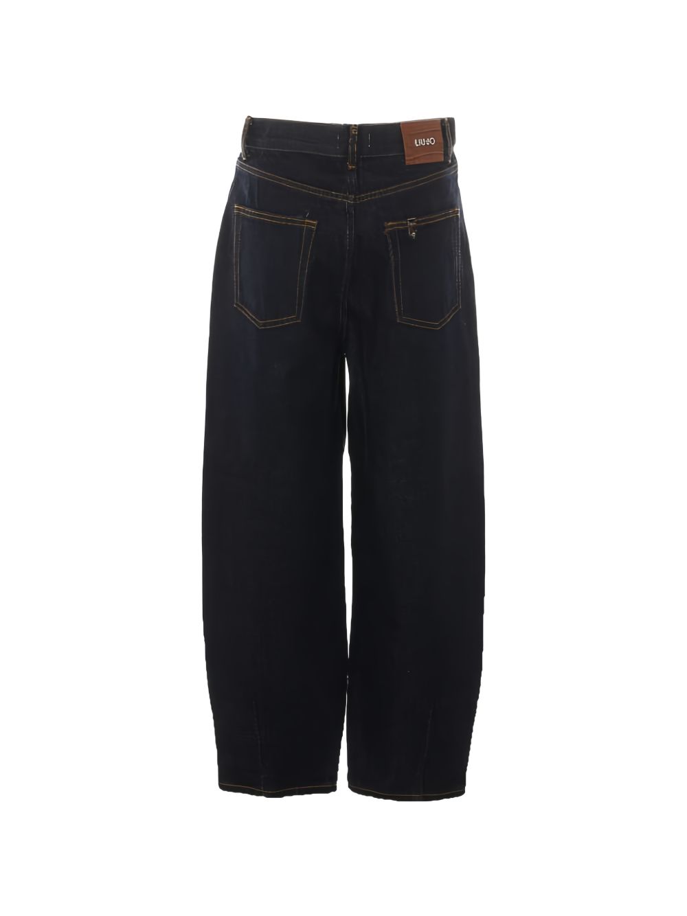 LIUJO Jeans lunghi neri a gamba barrel