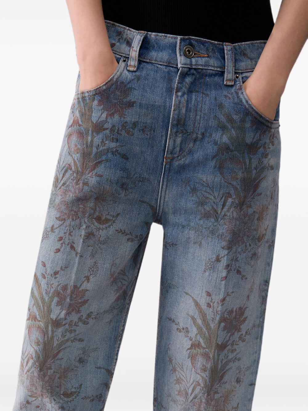 LIUJO Jeans blu chiaro con stampa floreale