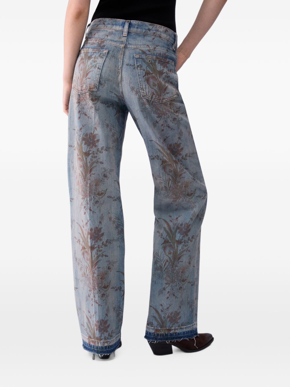 LIUJO Jeans blu chiaro con stampa floreale