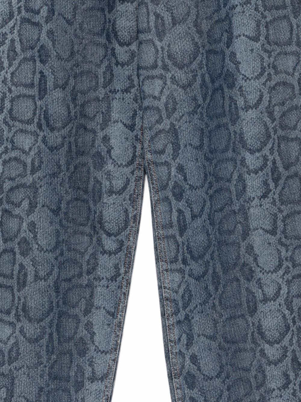 LIUJO Jeans Barrel blu con texture pitonata e tasche