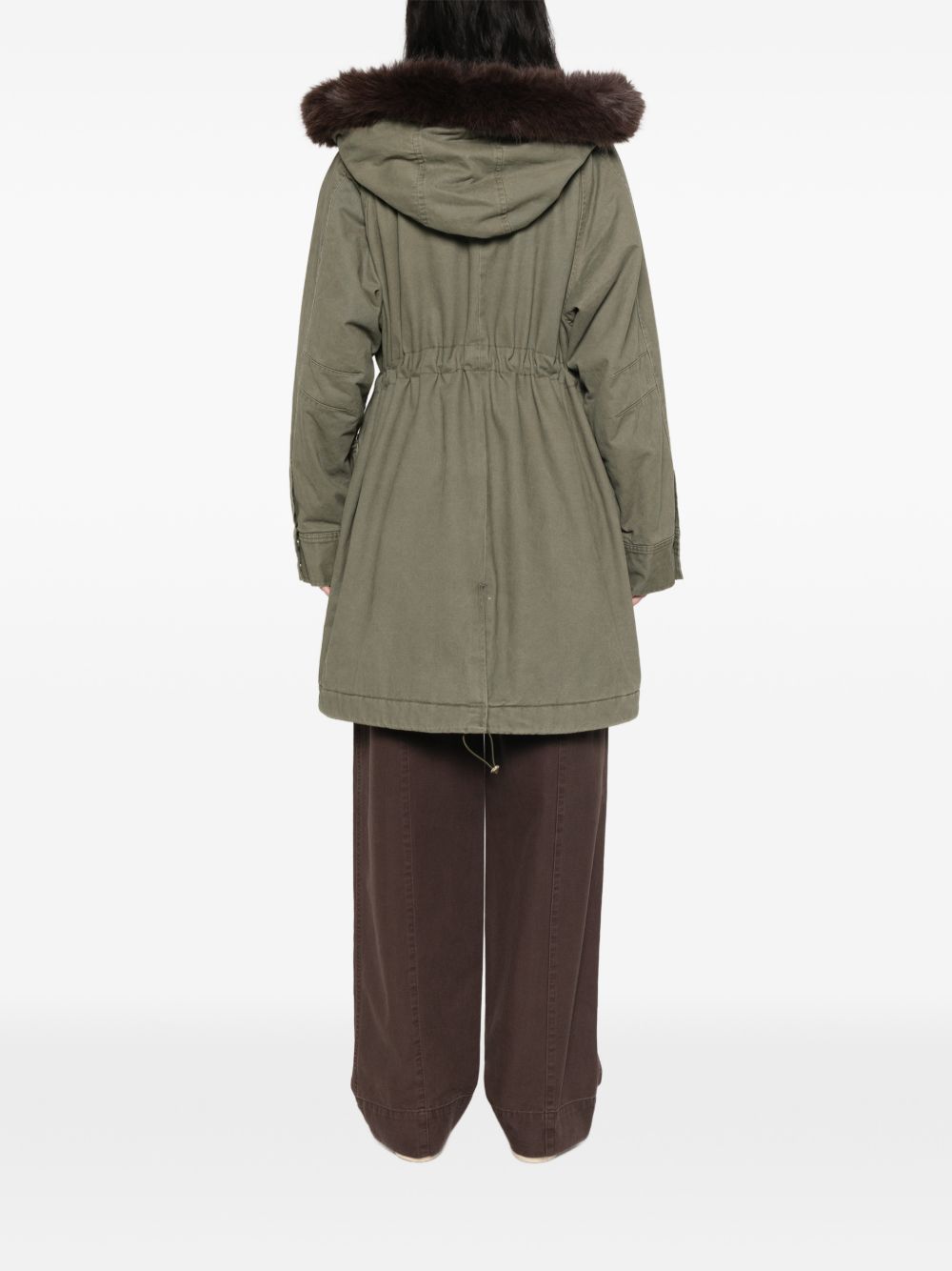 LIUJO Parka verde oliva con tasche e cappuccio