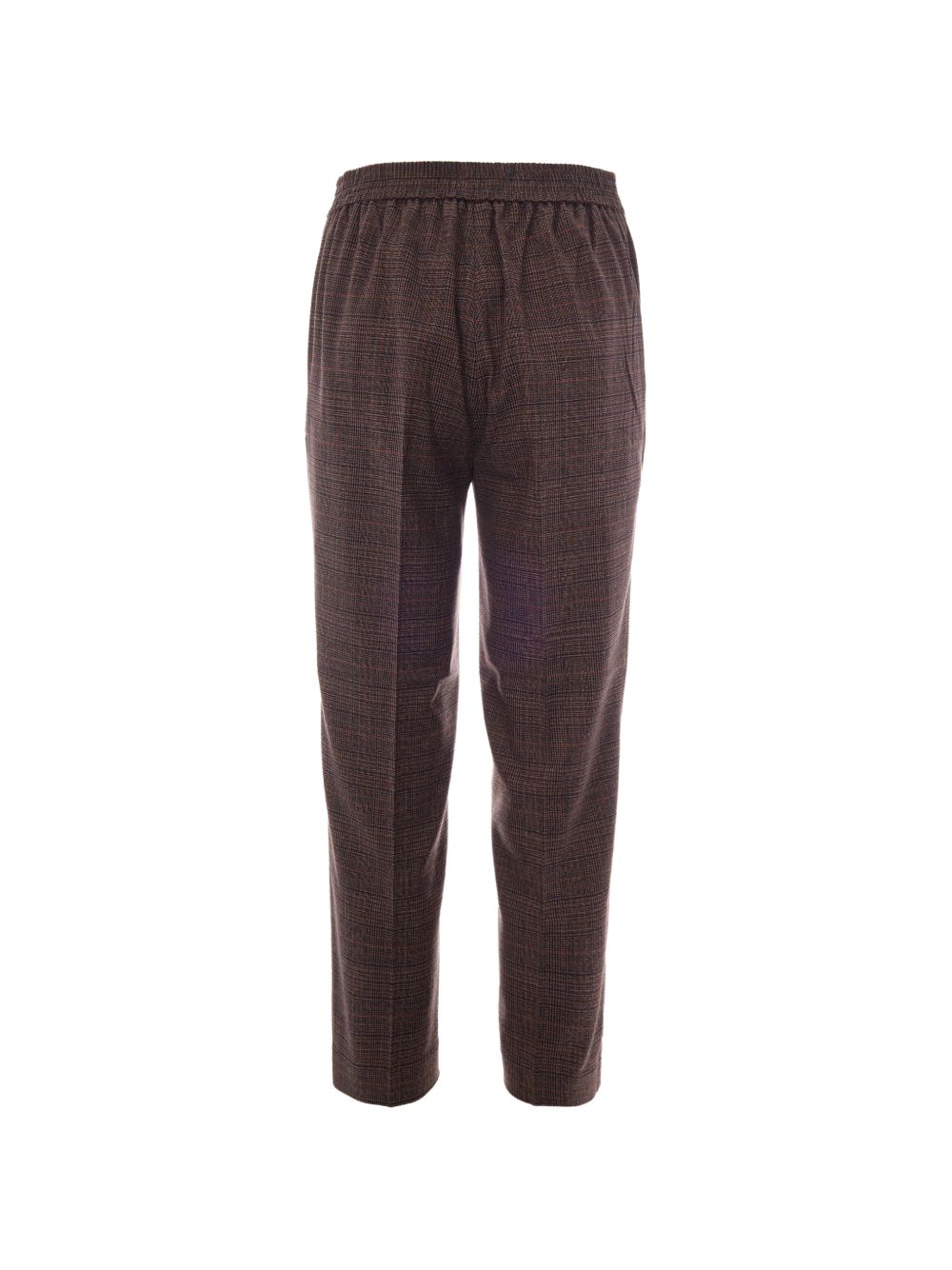 LIUJO Pantaloni eleganti marroni con motivo Principe di Galles