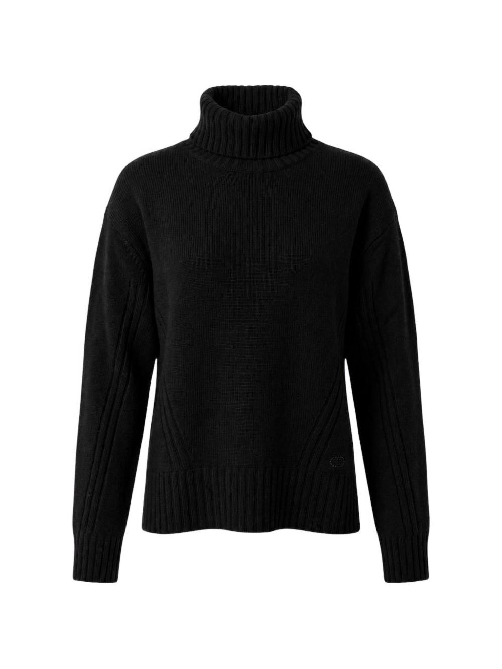 LIUJO Maglia nera a collo alto in lana