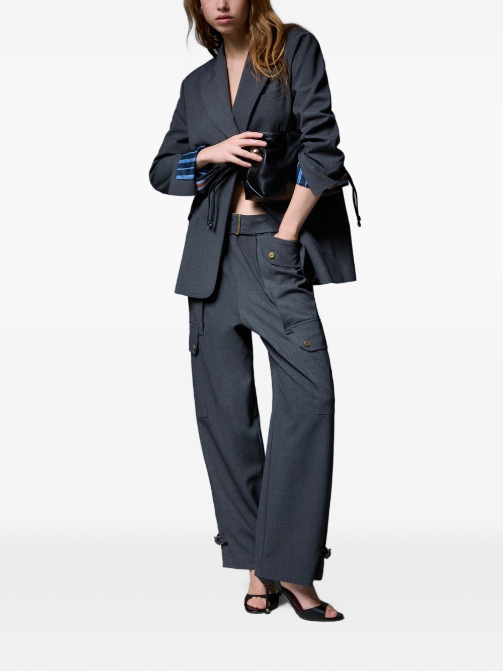 LIUJO Pantaloni casual in tessuto morbido con tasche e cintura