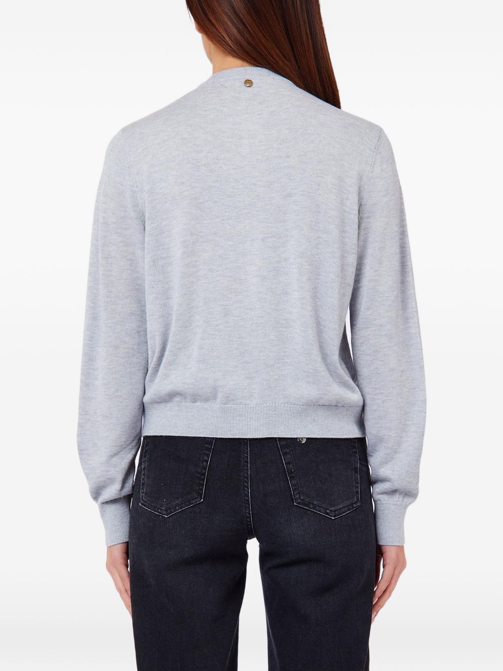 LIUJO Cardigan grigio chiaro con motivo a rombi