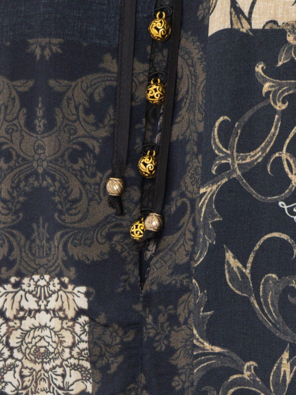 LIUJO Camicia blu semitrasparente con stampa floreale multicolore