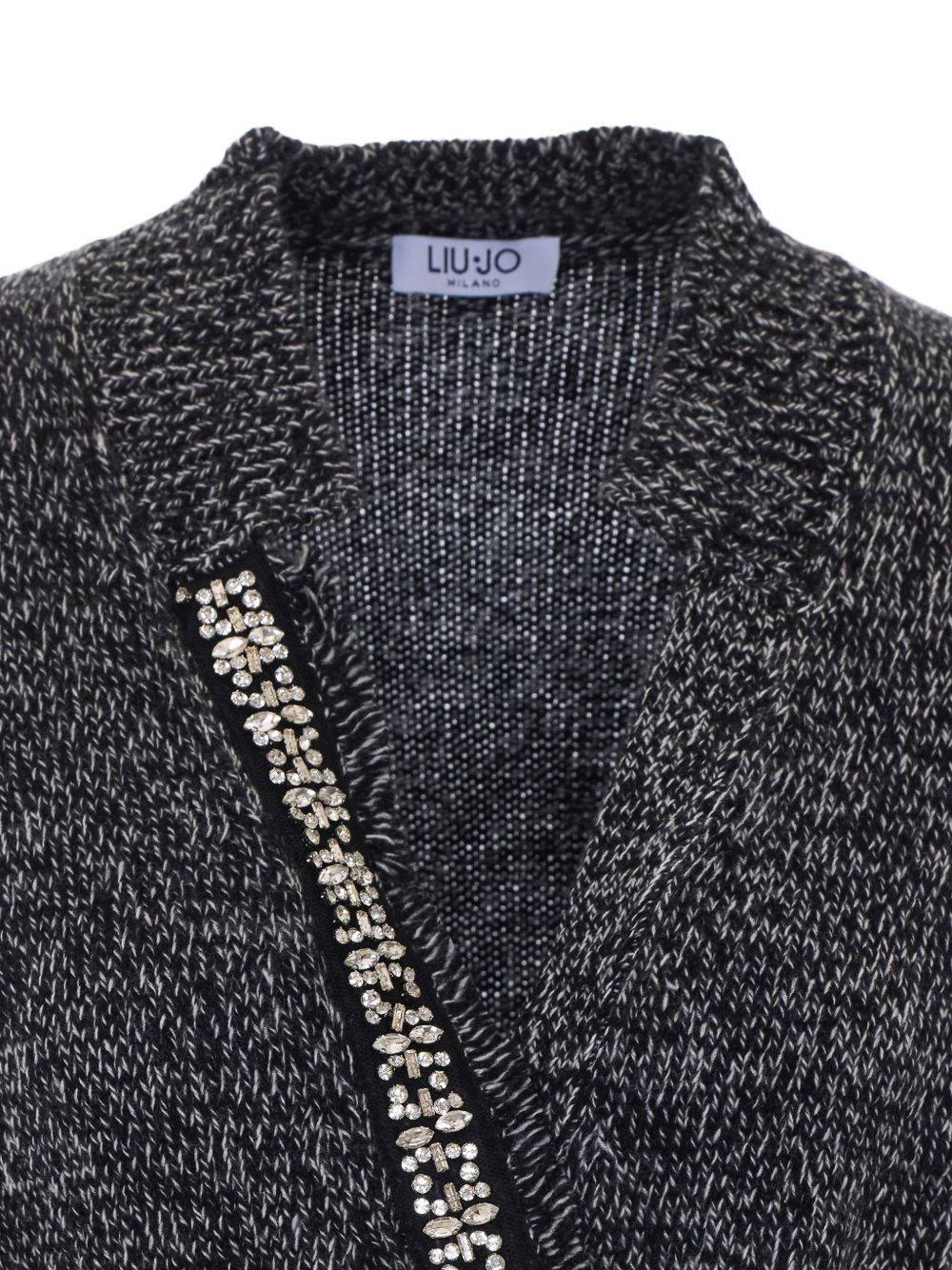 LIUJO Cardigan grigio in maglia con cintura