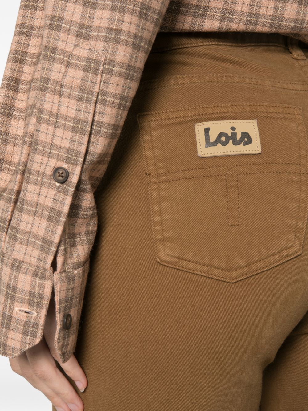LOIS Jeans marroni wide leg con tasche
