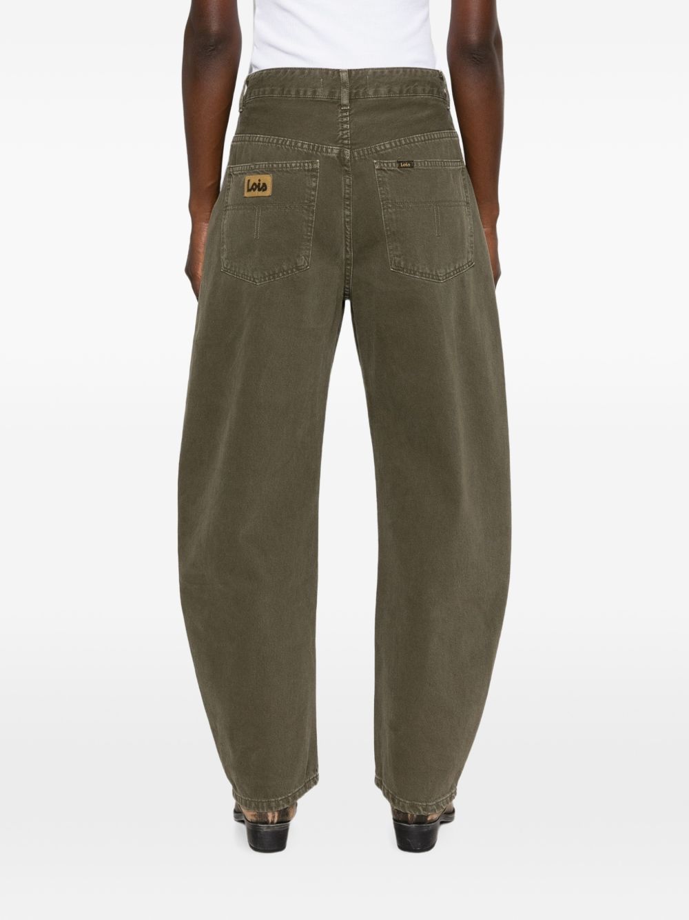 LOIS Pantaloni barrel verdi con tasche