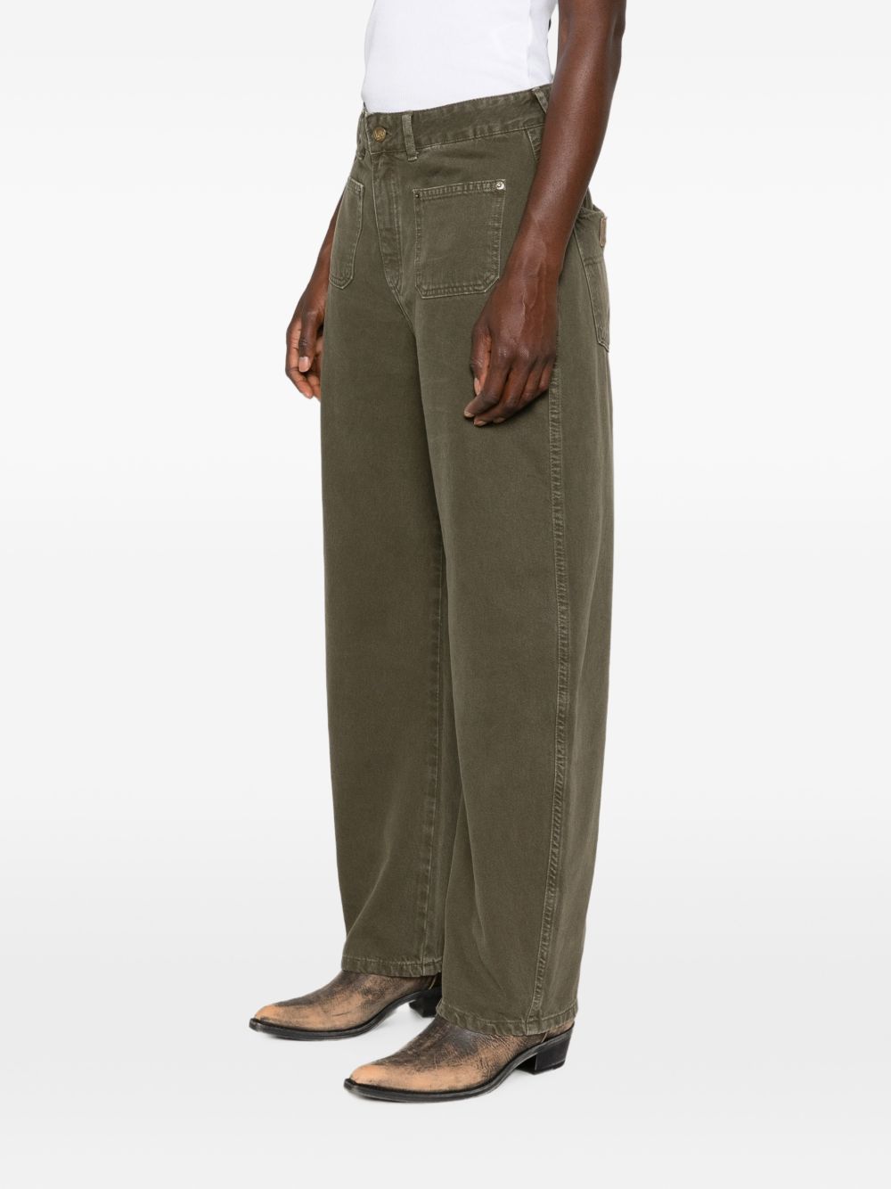 LOIS Pantaloni barrel verdi con tasche