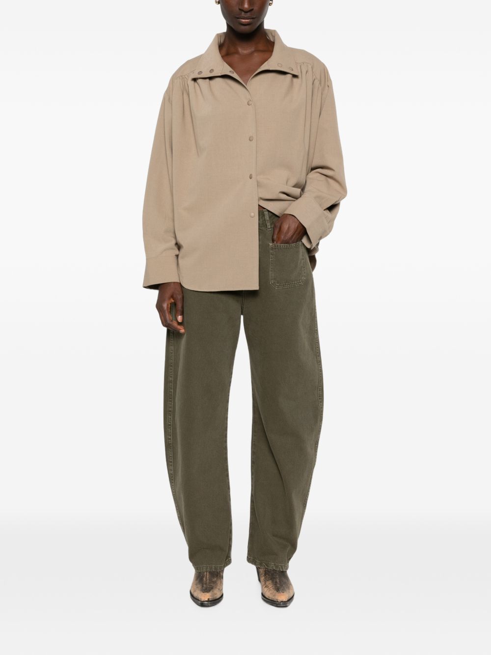 LOIS Pantaloni barrel verdi con tasche