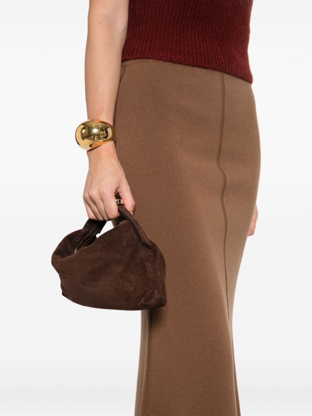 LORISTELLA Borsa a mano Vicky Cioccolato in suede