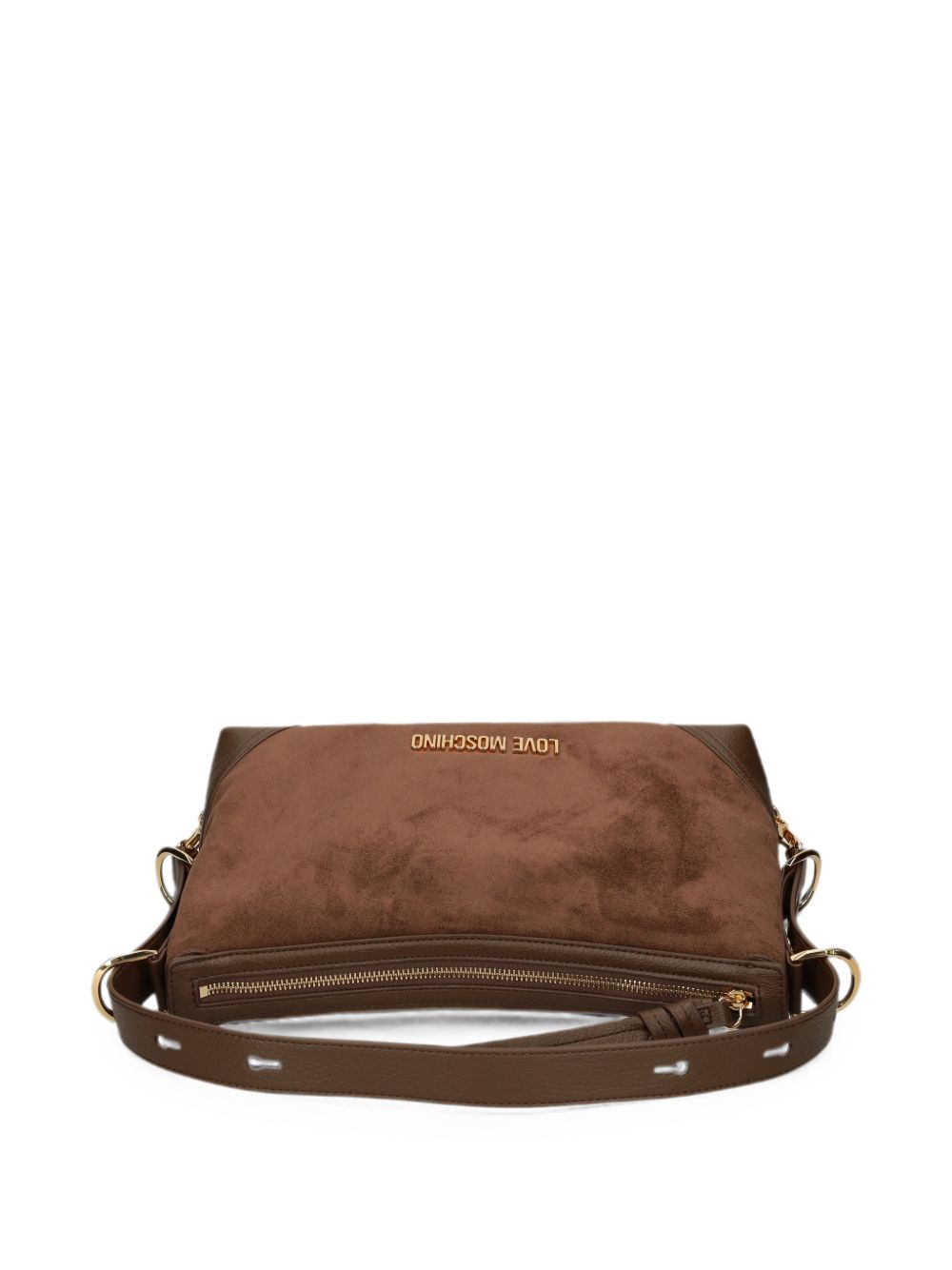 LOVE MOSCHINO Borsa a spalla in suede marrone