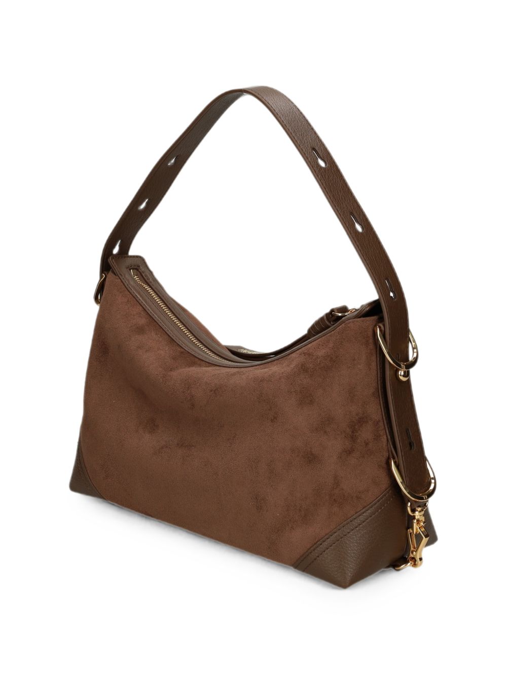 LOVE MOSCHINO Borsa a spalla in suede marrone