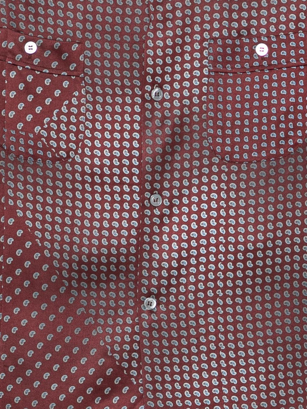 MAISON MARGIELA Camicia a maniche lunghe Bordeaux con motivo Paisley