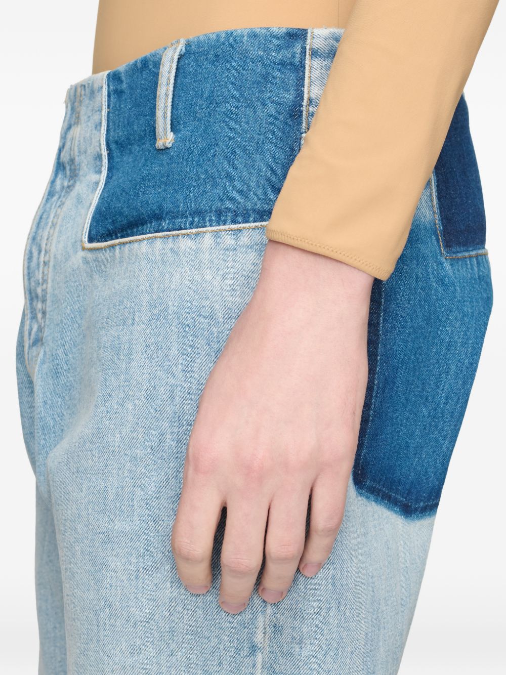 MAISON MARGIELA Jeans straight-leg in denim patchwork indaco