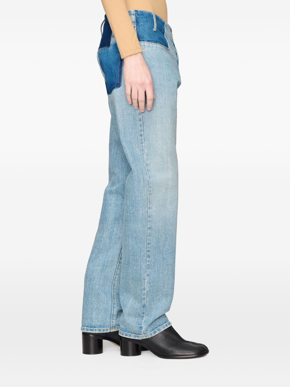 MAISON MARGIELA Jeans straight-leg in denim patchwork indaco