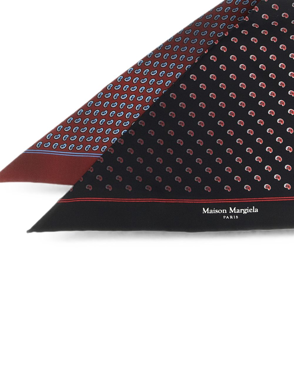 MAISON MARGIELA Sciarpa foulard a doppio tessuto con logo all-over
