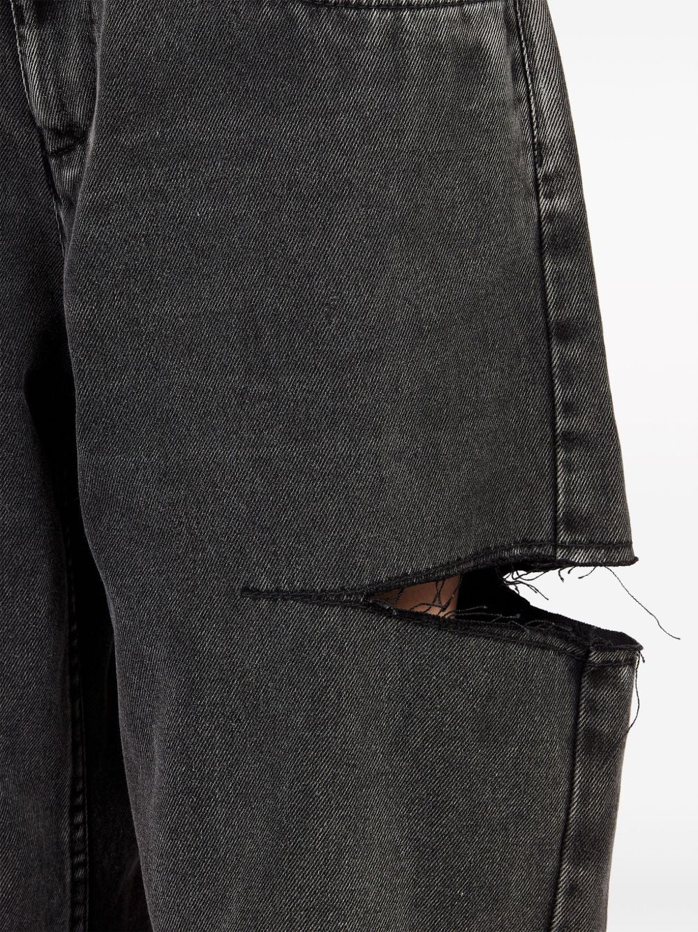 MAISON MARGIELA Jeans a vita alta con dettagli cut out sui fianchi grigi
