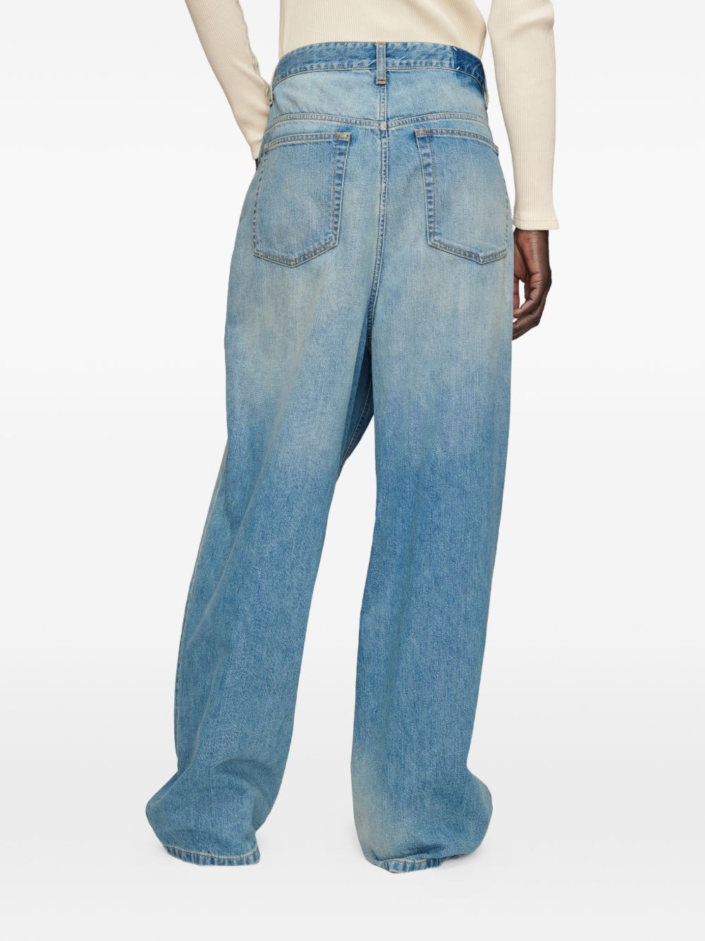 MAISON MARGIELA Jeans wide-leg in denim blu délavé