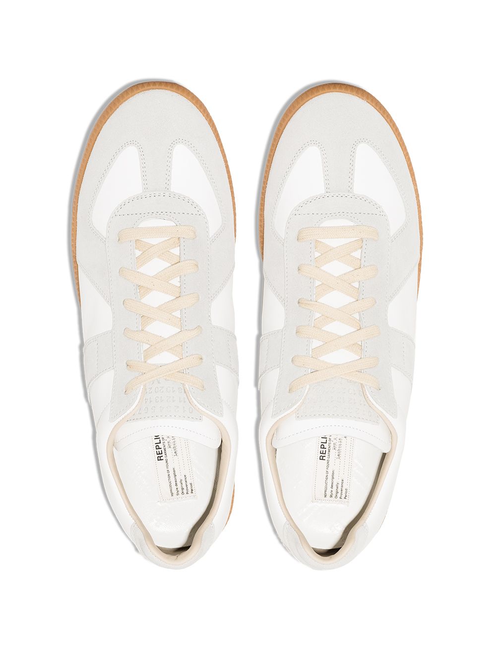 MAISON MARGIELA Sneakers bianche con dettagli in suede grigio