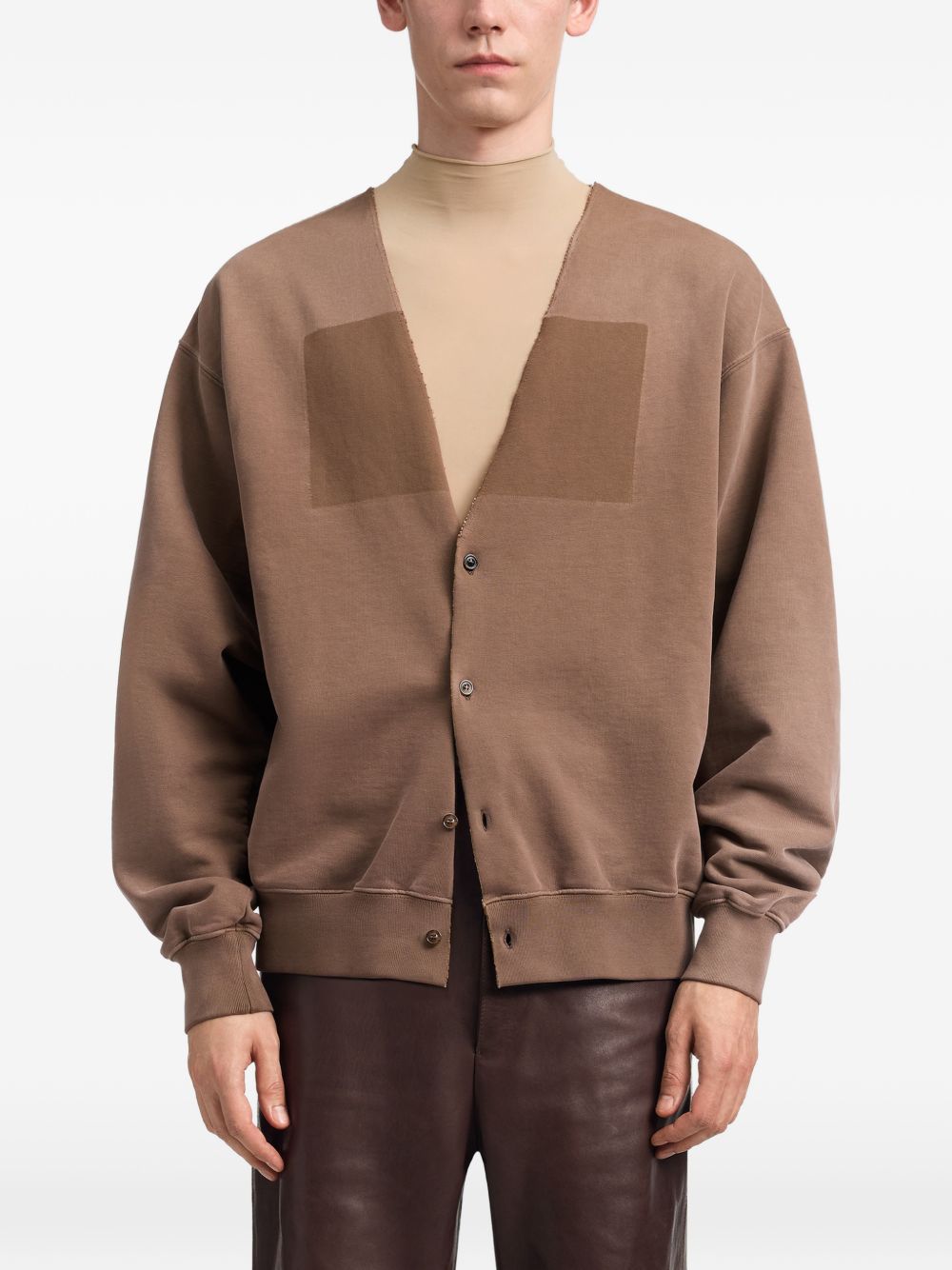 MAISON MARGIELA Cardigan in felpa di Cotone con Scollo a V