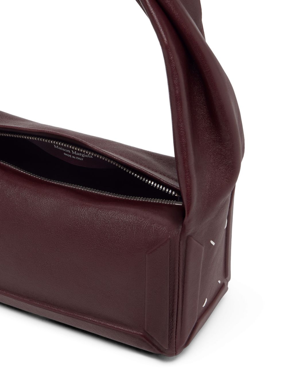 MAISON MARGIELA Borsa a spalla in pelle con manico strutturato marrone