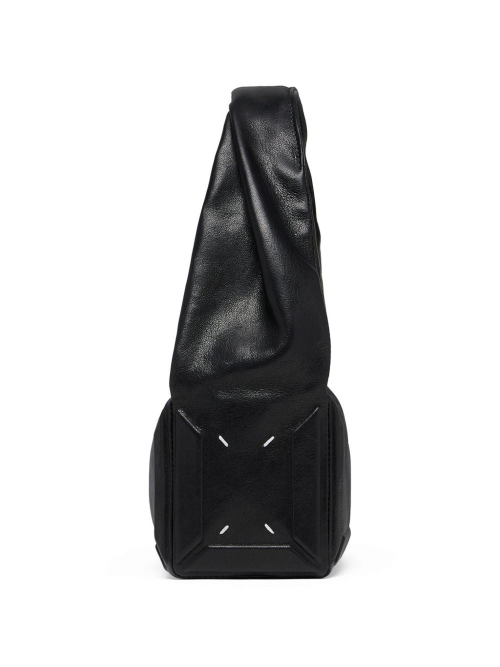 MAISON MARGIELA Borsa a spalla in pelle nera con manico strutturato