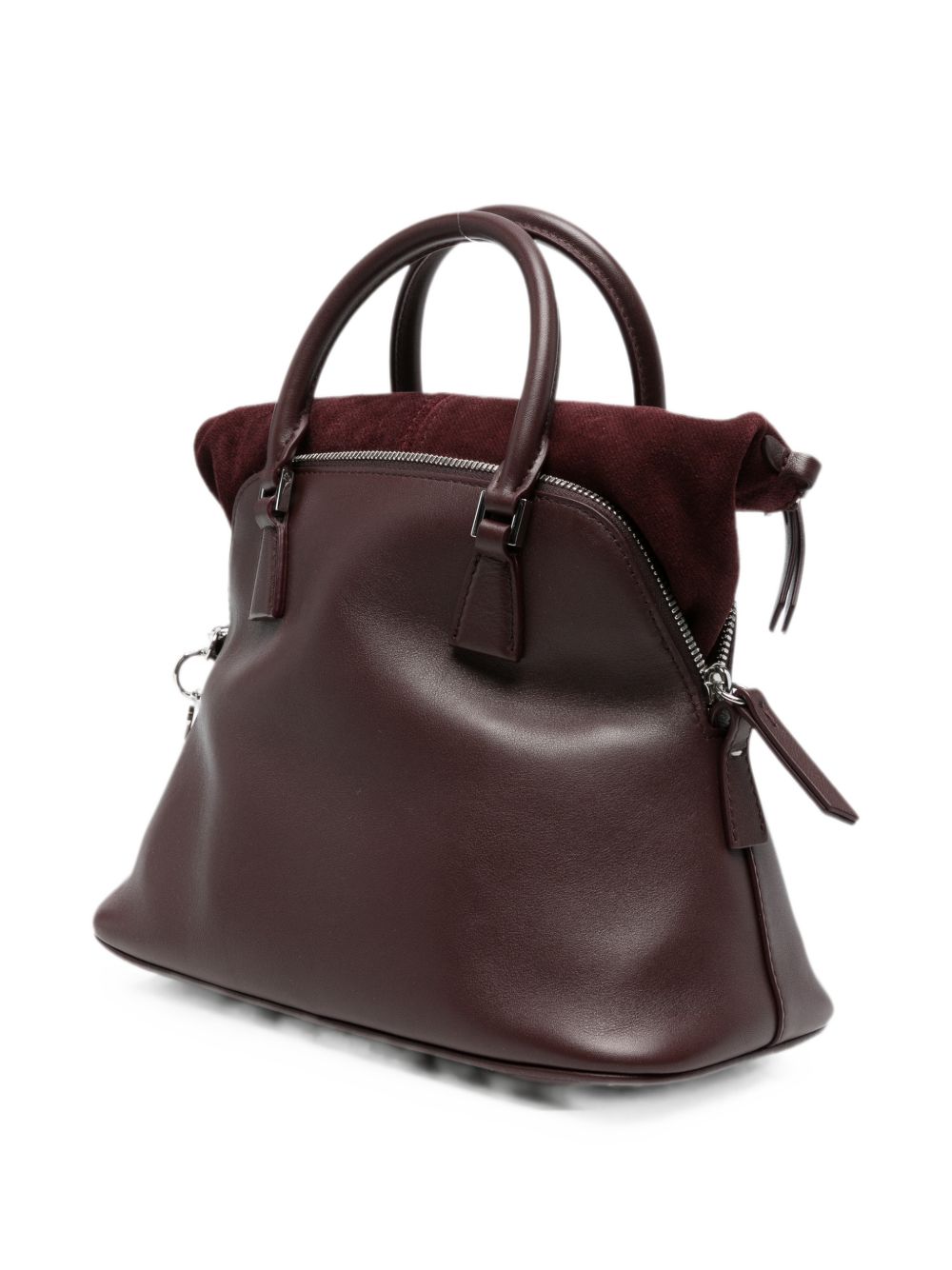 MAISON MARGIELA Borsa a tracolla cross body in pelle con dettagli in velluto bordeaux