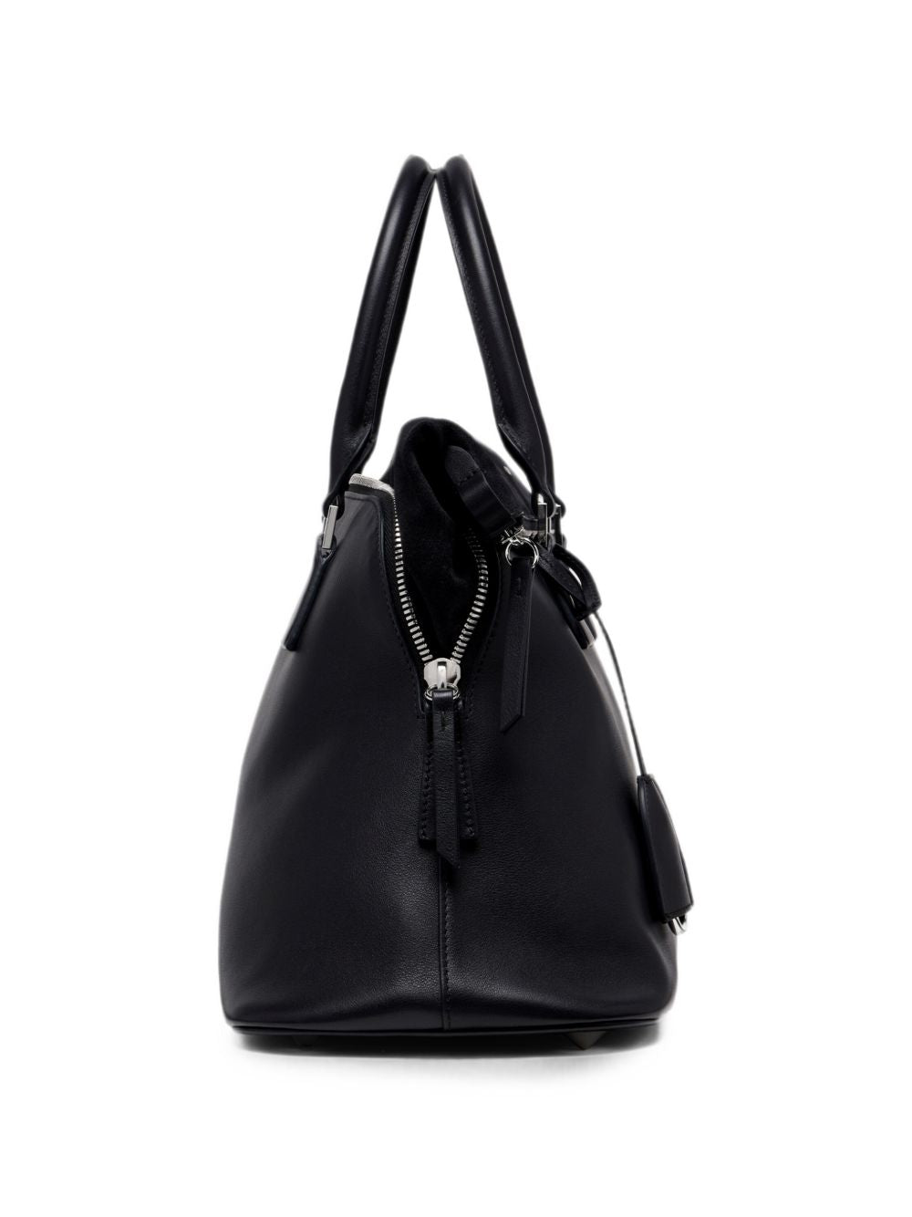 MAISON MARGIELA Borsa nera a tracolla cross body in pelle con charm chiave