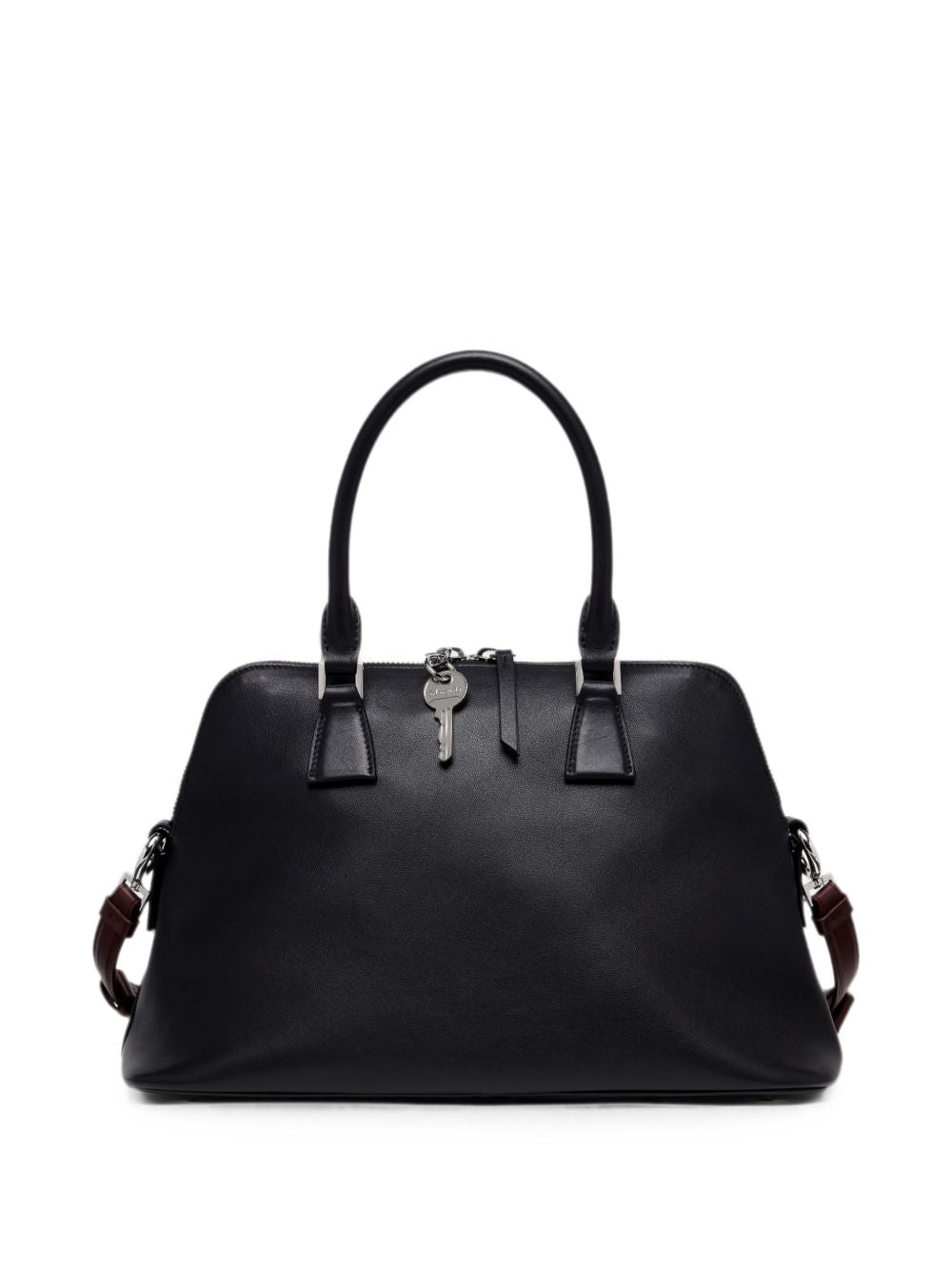 MAISON MARGIELA Borsa nera a tracolla cross body in pelle con charm chiave