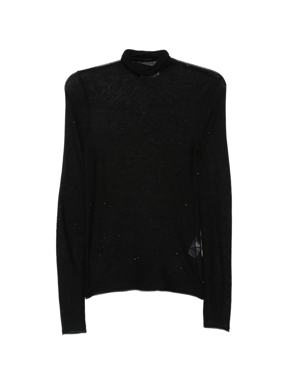 MAJESTIC FILATURES Maglia a collo alto nera in 100% lana