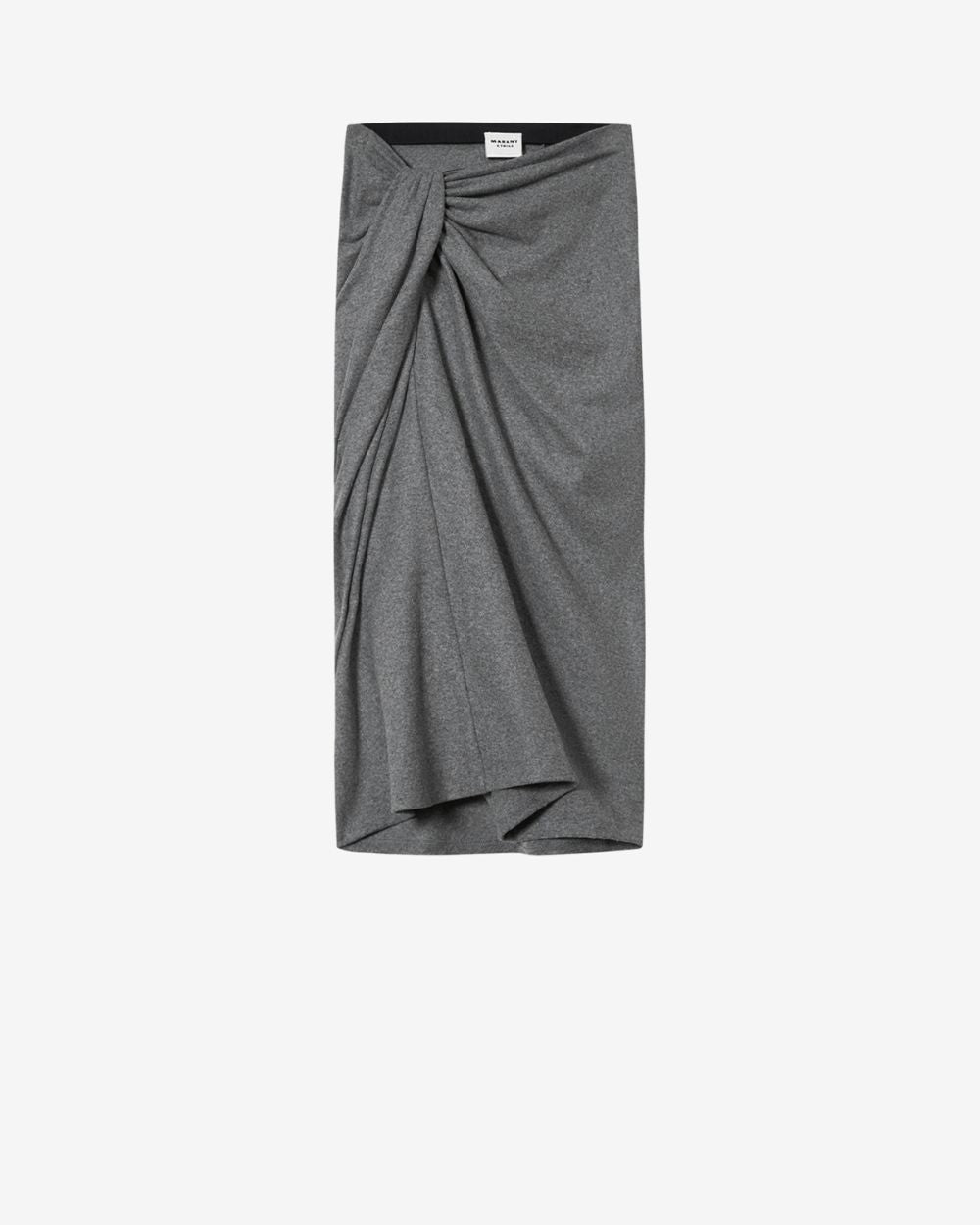 MARANT ETOILE Gonna midi Jeldia grigia drappeggiata