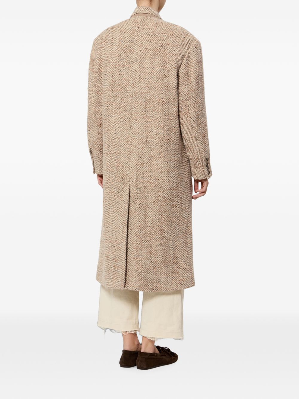 MARANT ETOILE Cappotto Pilda in lana spigata beige