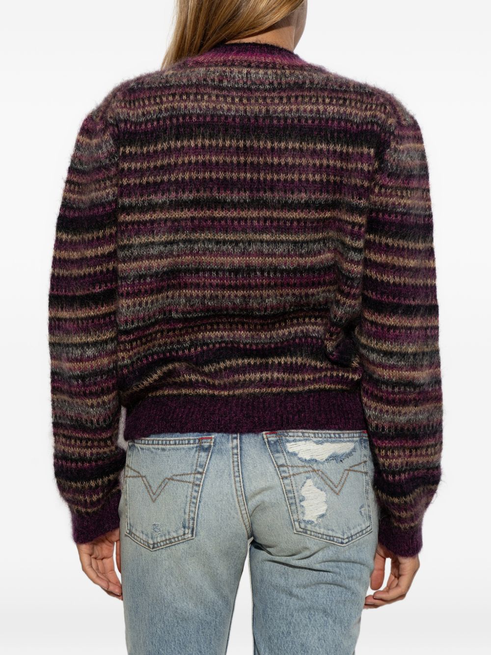 MARANT ETOILE Maglia girocollo in lana a righe multicolore