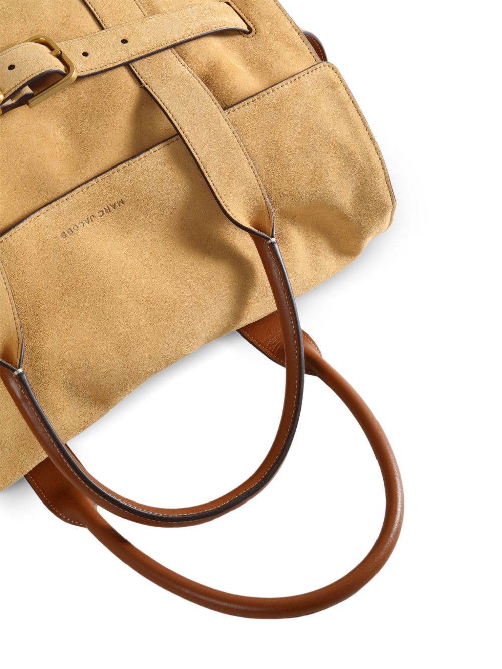 MARC JACOBS Borsa Dakota in suede beige con logo