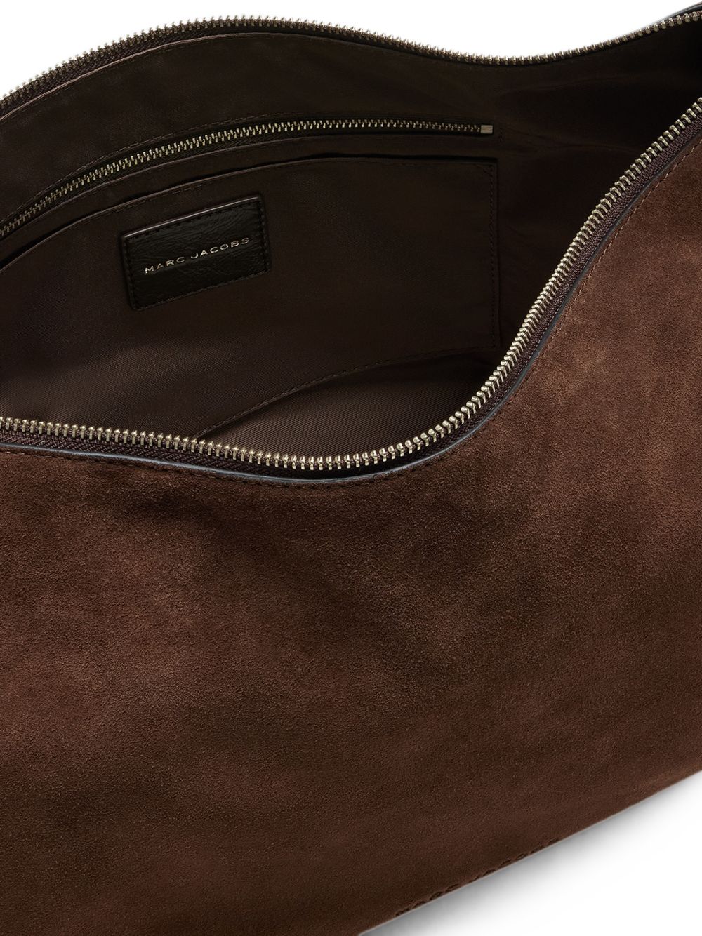MARC JACOBS Borsa a spalla in pelle e suede marrone scuro