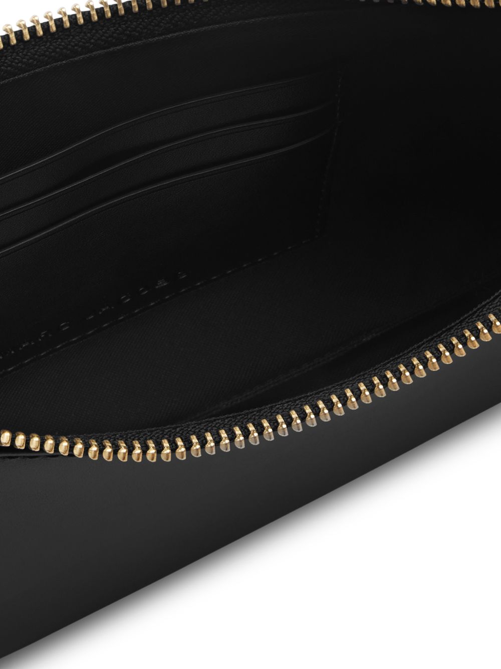 MARC JACOBS Borsa rettangolare nera in pelle con charm dorato