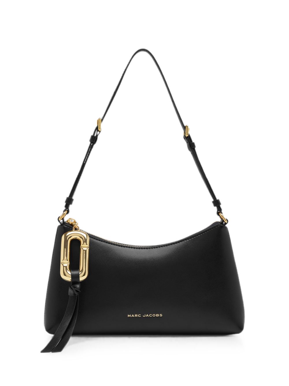 MARC JACOBS Borsa rettangolare nera in pelle con charm dorato