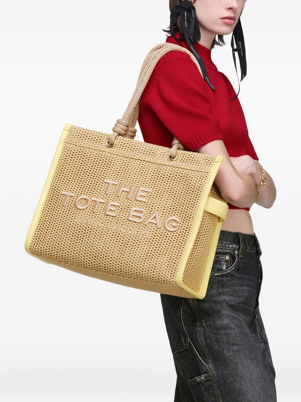 MARC JACOBS Borsa The Woven Rope Small in corda intrecciata con logo